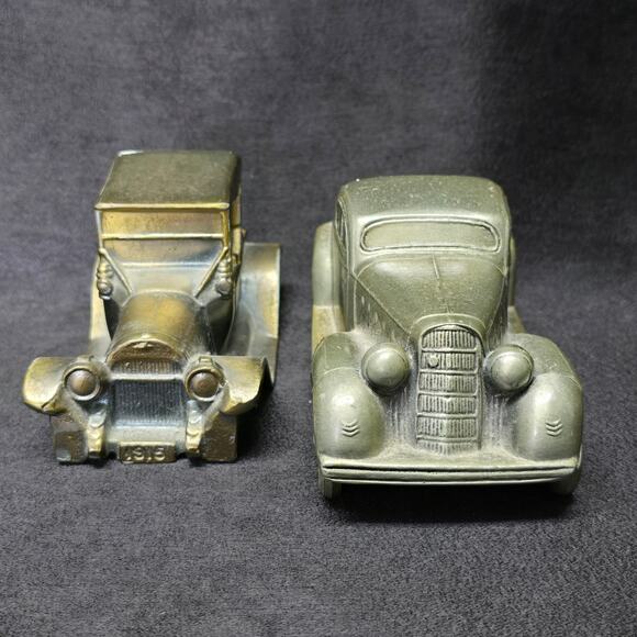 Vintage Diecast Brass Banthrico & Silver Tone La Salle Antique Car Coin Banks - Picture 2 of 11
